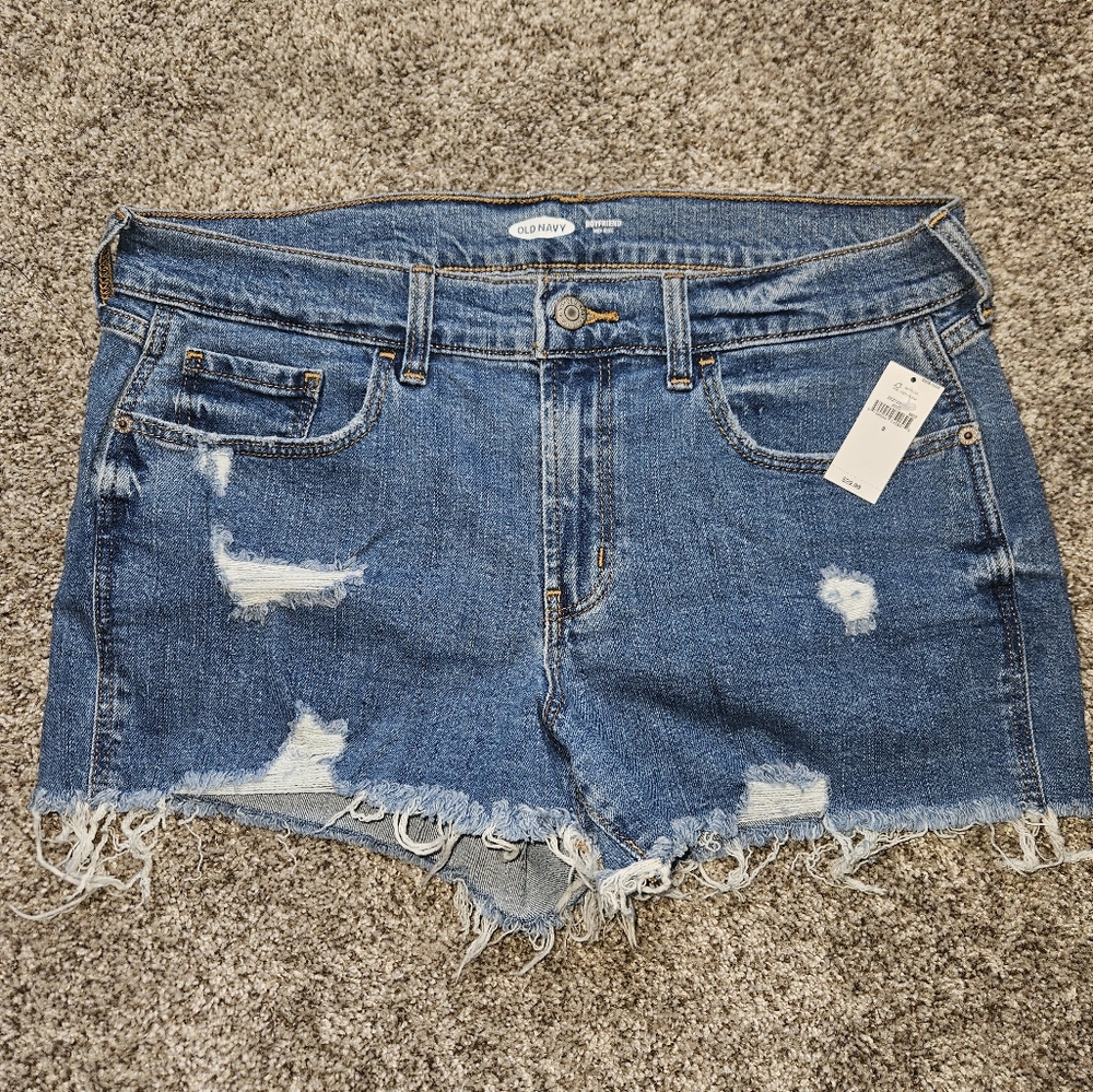NWT Old Navy Blue Jean Shorts Distressed Denim